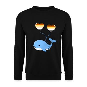 Wal Herzballon Gay Bear - Unisex Pullover - Schwarz - Vorne - Alina (178cm) & Michal (187cm)