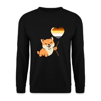 Shiba Inu Gay Bear Pride Balloon - Unisex Sweatshirt - black - Front - Alina (178cm) & Michal (187cm)