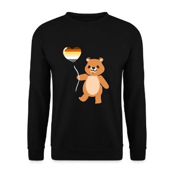 Teddybär Ballon Gay Bear Pride - Unisex Pullover - Schwarz - Vorne - Alina (178cm) & Michal (187cm)