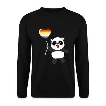 Panda Gay Bear Herzballon - Unisex Pullover - Schwarz - Vorne - Alina (178cm) & Michal (187cm)
