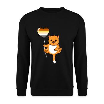 Cat with Balloon Gay Bear - Unisex Sweatshirt - black - Front - Alina (178cm) & Michal (187cm)