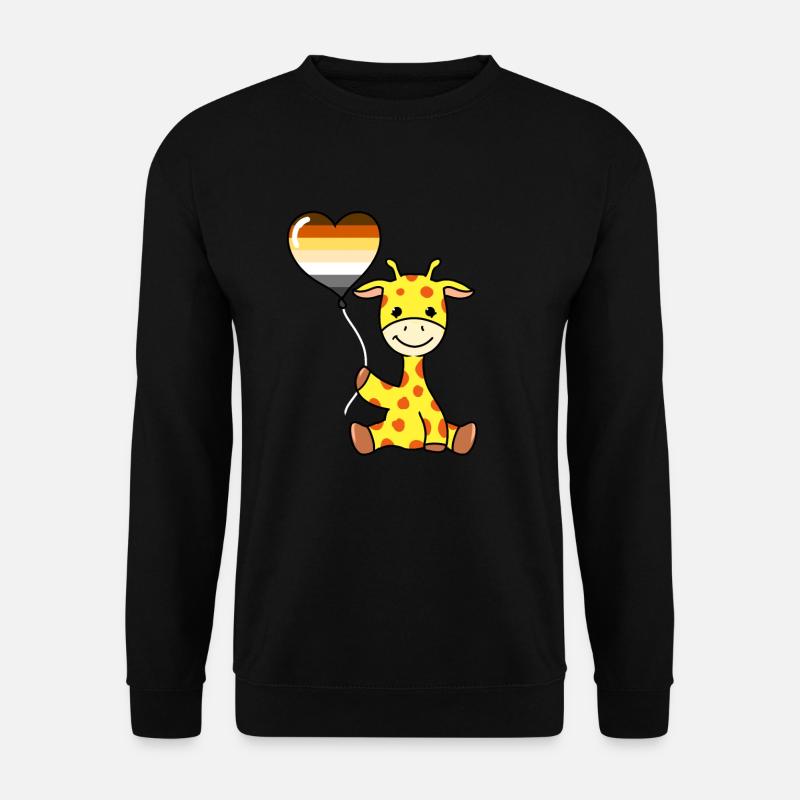 Giraffe with Gay Bear Balloon - Unisex Sweatshirt - black