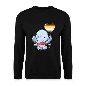 Elefant Herzballon Gay Bear - Unisex Pullover - Schwarz - Vorne - Alina (178cm) & Michal (187cm)