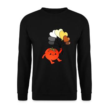 Tomate Herzballon Gay Bear Pride - Unisex Pullover - Schwarz - Vorne - Alina (178cm) & Michal (187cm)