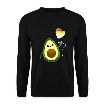 Avocado Herzballon Gay Bear Pride - Unisex Pullover - Schwarz - Vorne - Alina (178cm) & Michal (187cm)