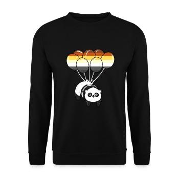 Panda Ballon Gay Bear Pride - Unisex Pullover - Schwarz - Vorne - Alina (178cm) & Michal (187cm)