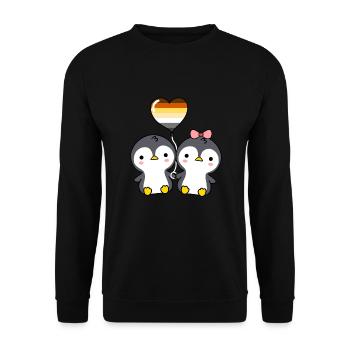 Pinguin-Paar Gay Bear Pride - Unisex Pullover - Schwarz - Vorne - Alina (178cm) & Michal (187cm)