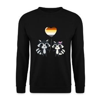Waschbär-Paar Gay Bear Pride - Unisex Pullover - Schwarz - Vorne - Alina (178cm) & Michal (187cm)