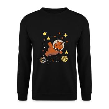 Gay Bear Nilpferd Im Weltraum Gay Bear Pride - Unisex Pullover - Schwarz - Vorne - Alina (178cm) & Michal (187cm)