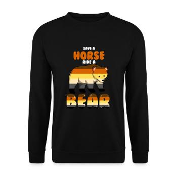 Save A Horse Ride A Bear Gay LGBT - Unisex Sweatshirt - black - Front - Alina (178cm) & Michal (187cm)