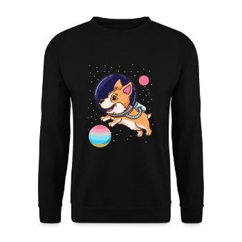 Fierté de l’astronaute Corgi Genderflux - Sweat-shirt Unisexe - noir - Devant - Alina (178cm) & Michal (187cm)