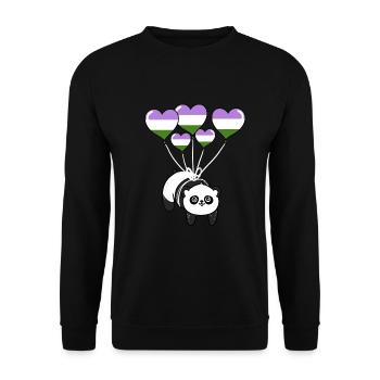 Panda Genderqueer Pride - Sweat-shirt Unisexe - noir - Devant - Alina (178cm) & Michal (187cm)