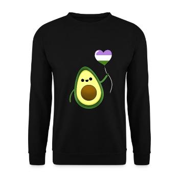 Avocat avec ballon de fierté Genderqueer - Sweat-shirt Unisexe - noir - Devant - Alina (178cm) & Michal (187cm)