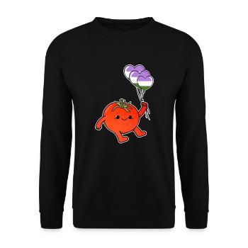 Tomate Balloon Genderqueer Pride - Sweat-shirt Unisexe - noir - Devant - Alina (178cm) & Michal (187cm)