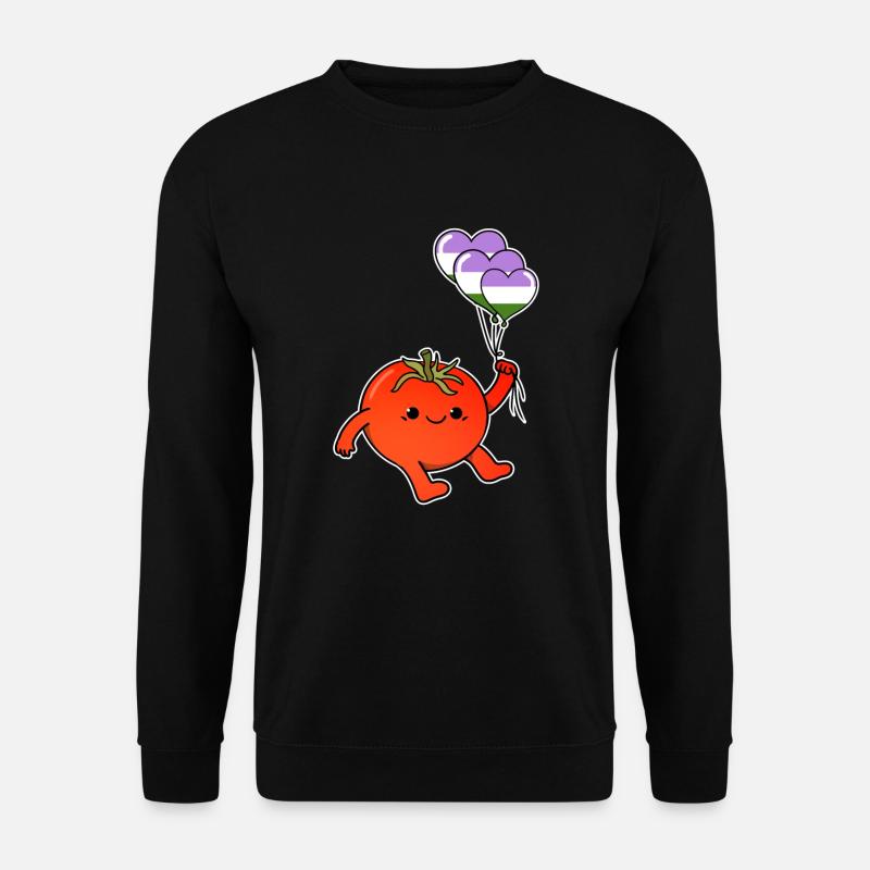 Tomato Balloon Genderqueer Pride - Unisex Sweatshirt - black