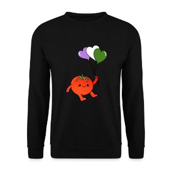Tomato Heart Balloon Genderqueer Pride - Sweat-shirt Unisexe - noir - Devant - Alina (178cm) & Michal (187cm)