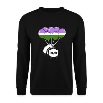 Panda Balloon Genderqueer Pride - Sweat-shirt Unisexe - noir - Devant - Alina (178cm) & Michal (187cm)