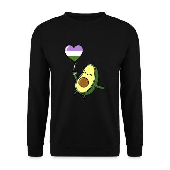 Ballon d’avocat Genderqueer Pride - Sweat-shirt Unisexe - noir - Devant - Alina (178cm) & Michal (187cm)