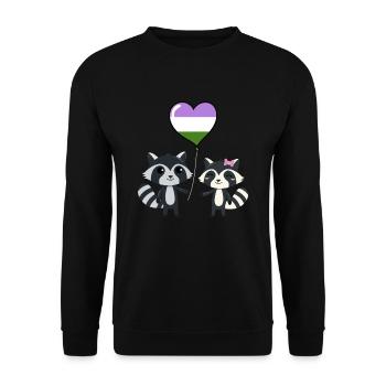 Raccoon pair Genderqueer Pride - Unisex Sweatshirt - black - Front - Alina (178cm) & Michal (187cm)