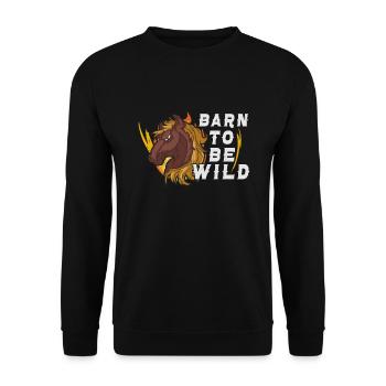 Horse Dressage Horseback-Riding Horse Girl Barn - Unisex Pullover - Schwarz - Vorne - Alina (178cm) & Michal (187cm)