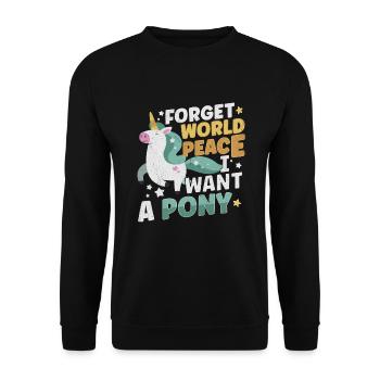 Horse Dressage Horseback-Riding Horse Girl Barn - Unisex Pullover - Schwarz - Vorne - Alina (178cm) & Michal (187cm)