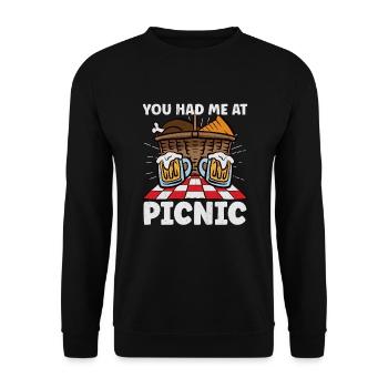 Picnic Lover Pique-Panier de nourriture Date de pique- - Sweat-shirt Unisexe - noir - Devant - Alina (178cm) & Michal (187cm)