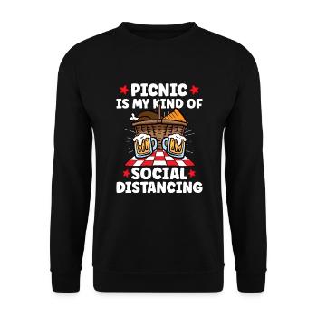 Picnic Lover Pique-Panier de nourriture Date de pique- - Sweat-shirt Unisexe - noir - Devant - Alina (178cm) & Michal (187cm)