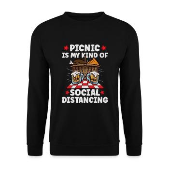 Picnic Lover Pique-Panier de nourriture Date de pique- - Sweat-shirt Unisexe - noir - Devant - Alina (178cm) & Michal (187cm)