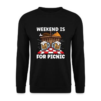 Picnic Lover Pique-Panier de nourriture Date de pique- - Sweat-shirt Unisexe - noir - Devant - Alina (178cm) & Michal (187cm)
