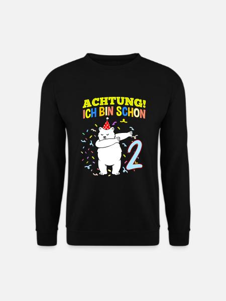 Achtung Ich Bin Schon 2 Geburtstag Eisbär - Unisex Pullover - Schwarz