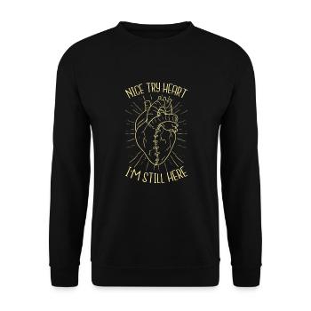 Heart Attack Surgery Open Heart Surgery - Unisex Sweatshirt - black - Front - Alina (178cm) & Michal (187cm)