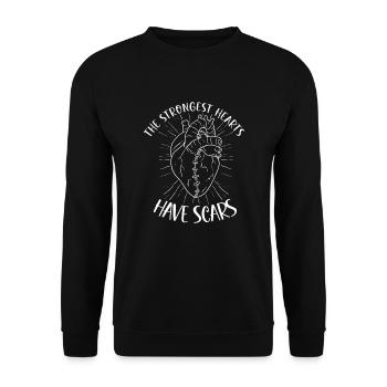 Open Heart Surgery Heart Surgery Survivor Gift - Unisex Sweatshirt - black - Front - Alina (178cm) & Michal (187cm)