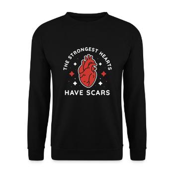 Open Heart Surgery Heart Surgery Survivor Gift - Unisex Sweatshirt - black - Front - Alina (178cm) & Michal (187cm)
