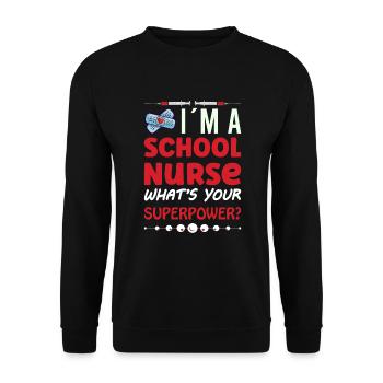 School Nurse Nursing Clinic Medical Stuff - Unisex Pullover - Schwarz - Vorne - Alina (178cm) & Michal (187cm)