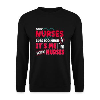 Krankenschwester Krankenpflege Klinik Sanitäter - Unisex Pullover - Schwarz - Vorne - Alina (178cm) & Michal (187cm)