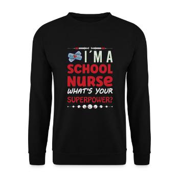 School Nurse Nursing Clinic Medical Stuff - Unisex Pullover - Schwarz - Vorne - Alina (178cm) & Michal (187cm)
