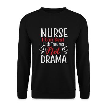 Krankenschwester Krankenpflege Klinik Sanitäter - Unisex Pullover - Schwarz - Vorne - Alina (178cm) & Michal (187cm)
