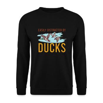 Duck Hunting Duck Hunter Bird Hunting - Unisex Sweatshirt - black - Front - Alina (178cm) & Michal (187cm)