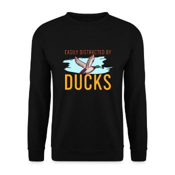 Duck Hunting Duck Hunter Bird Hunting - Unisex Sweatshirt - black - Front - Alina (178cm) & Michal (187cm)
