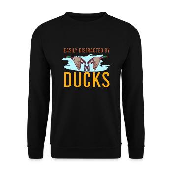 Duck Hunting Duck Hunter Bird Hunting - Unisex Sweatshirt - black - Front - Alina (178cm) & Michal (187cm)