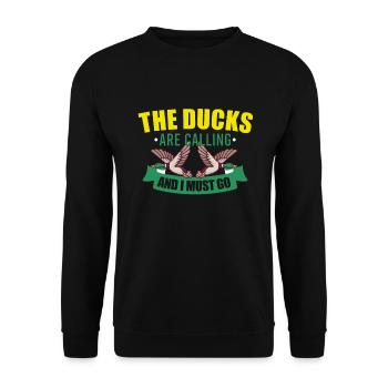 Duck Hunting Duck Hunter Bird Hunting - Unisex Sweatshirt - black - Front - Alina (178cm) & Michal (187cm)