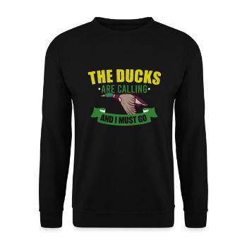 Duck Hunting Duck Hunter Bird Hunting - Unisex Sweatshirt - black - Front - Alina (178cm) & Michal (187cm)