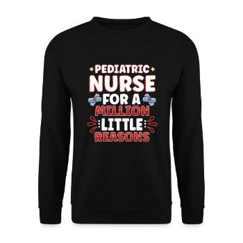 Pediatric Nurse Pediatric Nursing Tiny Human Nurse - Unisex Sweatshirt - black - Front - Alina (178cm) & Michal (187cm)