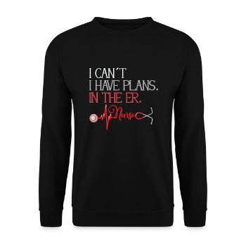 Krankenschwester Krankenpflege Klinik Sanitäter - Unisex Pullover - Schwarz - Vorne - Alina (178cm) & Michal (187cm)