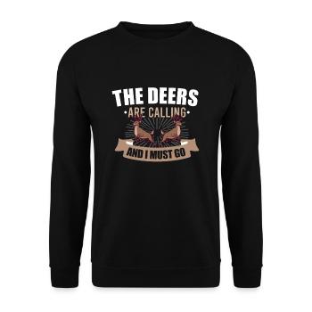 Hirschjagd Hirschjäger Jagdsaison Bockjagd - Unisex Pullover - Schwarz - Vorne - Alina (178cm) & Michal (187cm)