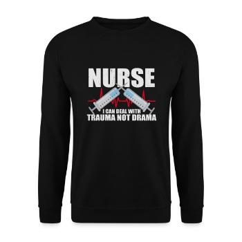 Nurse Nursing Clinic Paramedic - Unisex Sweatshirt - black - Front - Alina (178cm) & Michal (187cm)