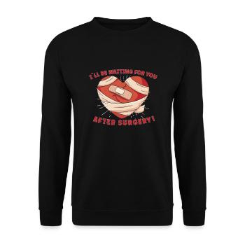 Open Heart Surgery Heart Surgery Survivor Gift - Unisex Sweatshirt - black - Front - Alina (178cm) & Michal (187cm)