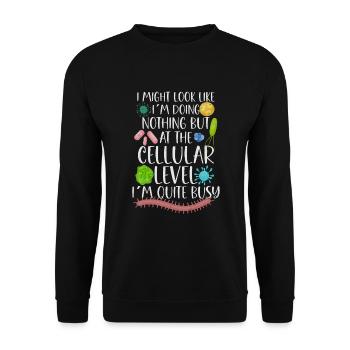 Microbiologiste Laboratoire de microbiologie Staphylocoque Biologie - Sweat-shirt Unisexe - noir - Devant - Alina (178cm) & Michal (187cm)