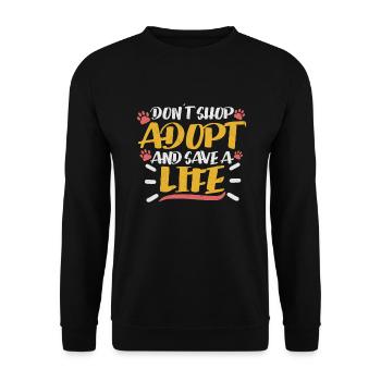 SAUVETAGE DE CHIEN DROITS DES ANIMAUX SAUVETAGE ADOPTION DE CHIENS DE SAUVETAGE - Sweat-shirt Unisexe - noir - Devant - Alina (178cm) & Michal (187cm)