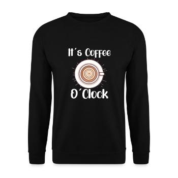 Coffee Lover Caffeine Molecule Java Latte Espresso - Unisex Pullover - Schwarz - Vorne - Alina (178cm) & Michal (187cm)